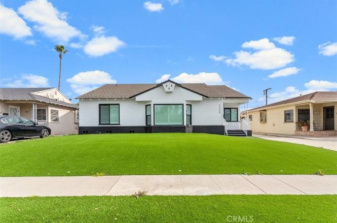 Front exterior and lawn of 5450 Wortser Avenue in Sherman Oaks